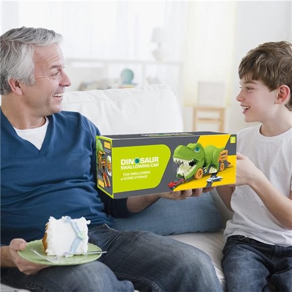 Dinosaur Transport Truck Toys for 3-5 Years，8 in 1 Dino Carrier Vehicle Trucks - Picture 6 of 6